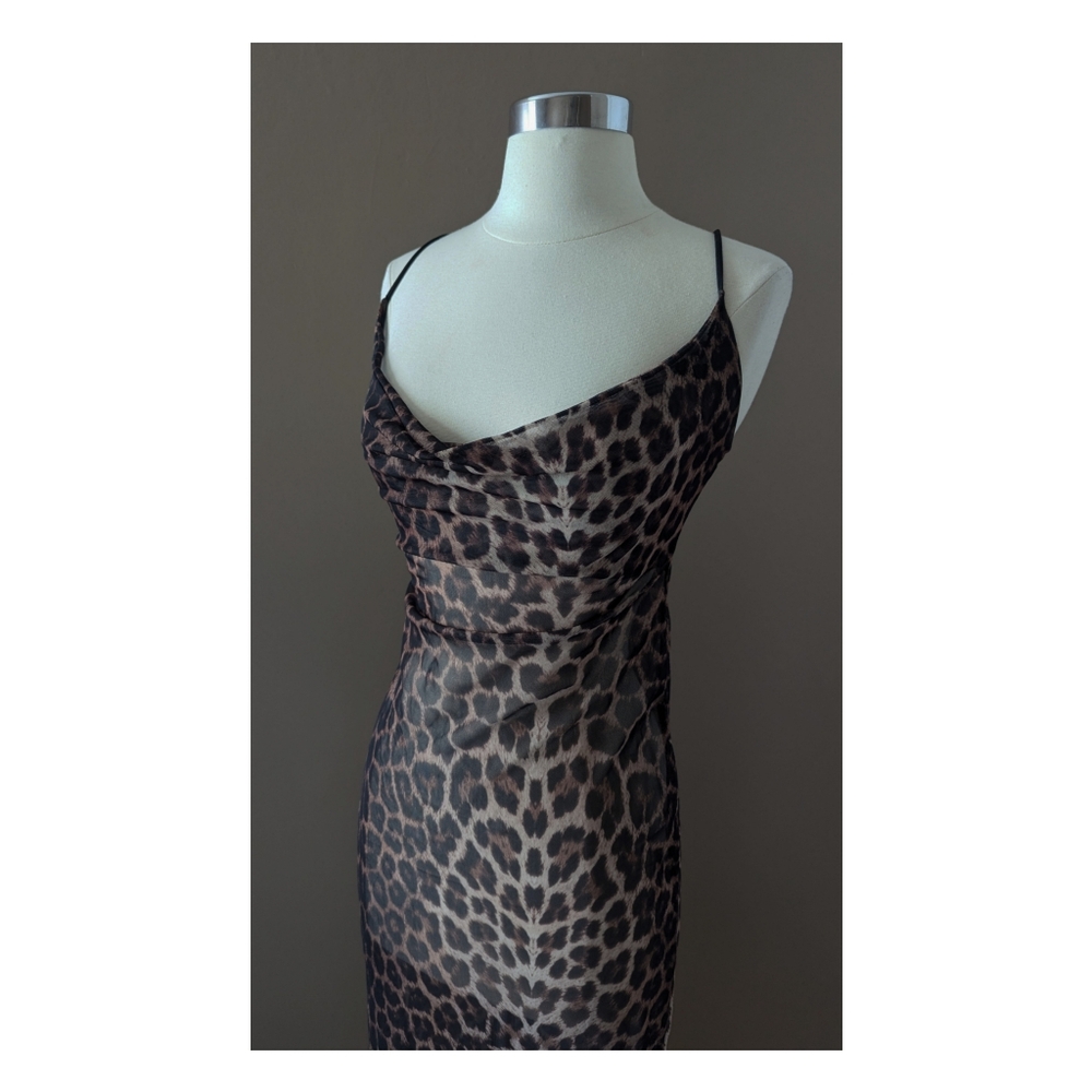 Missguided Mesh Cheetah Print Maxi Dress